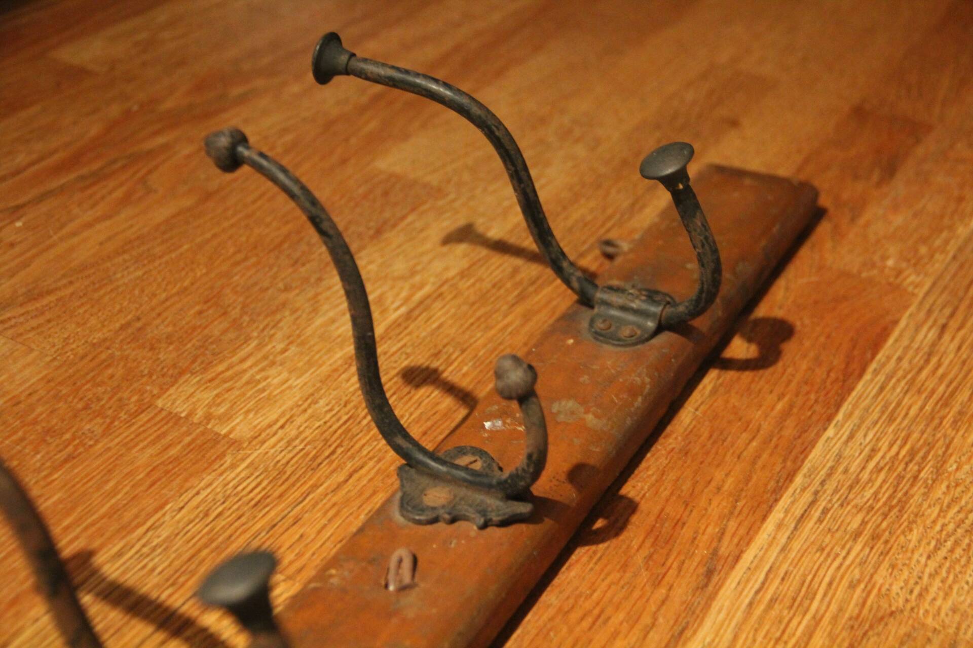 Antique workshop coat rack