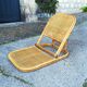 Chaise de plage pliante en rotin, USA, 1960s
