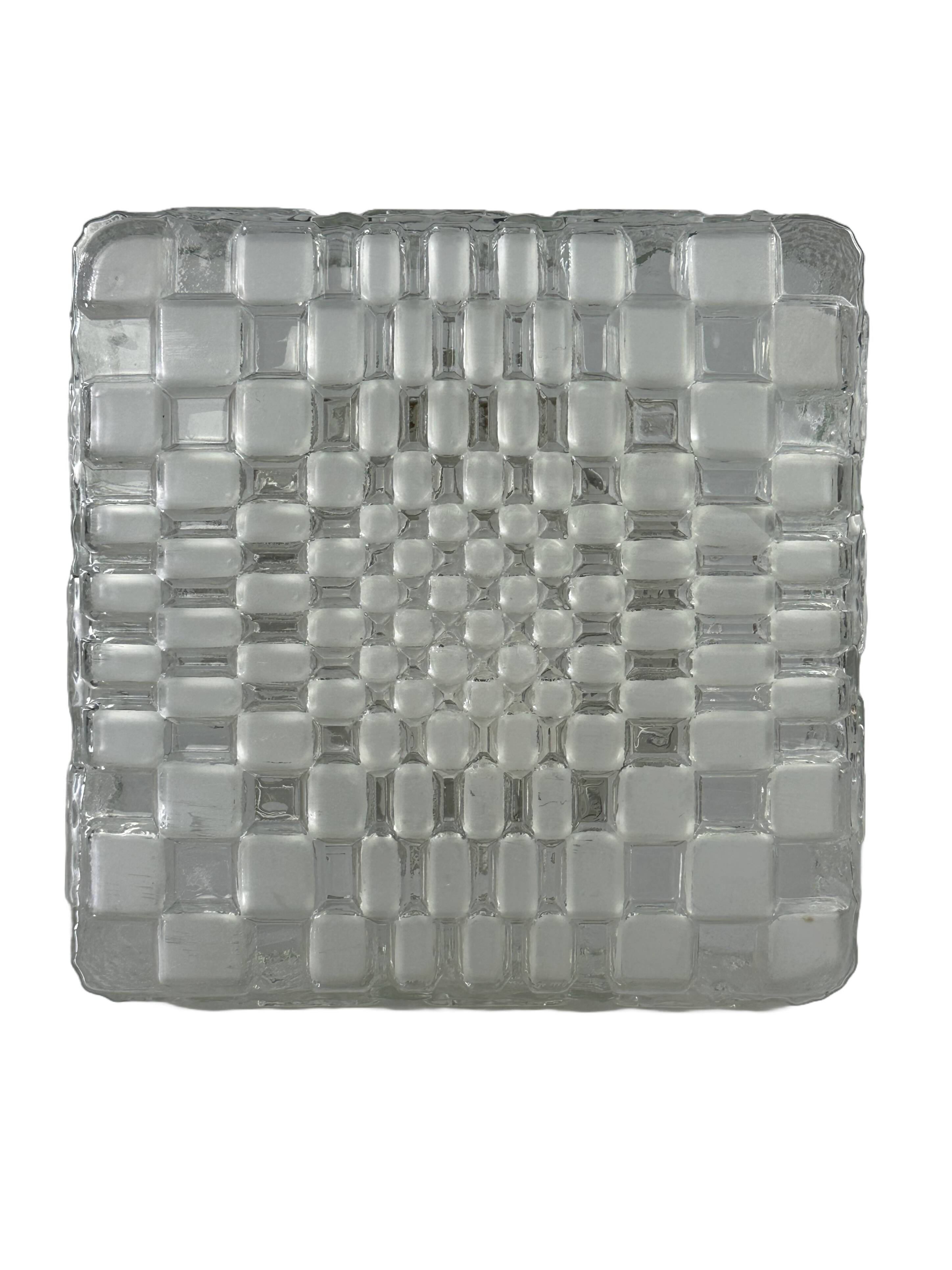 1960s 1970s Lamp Light Ceiling Flush Mount Glass German Design