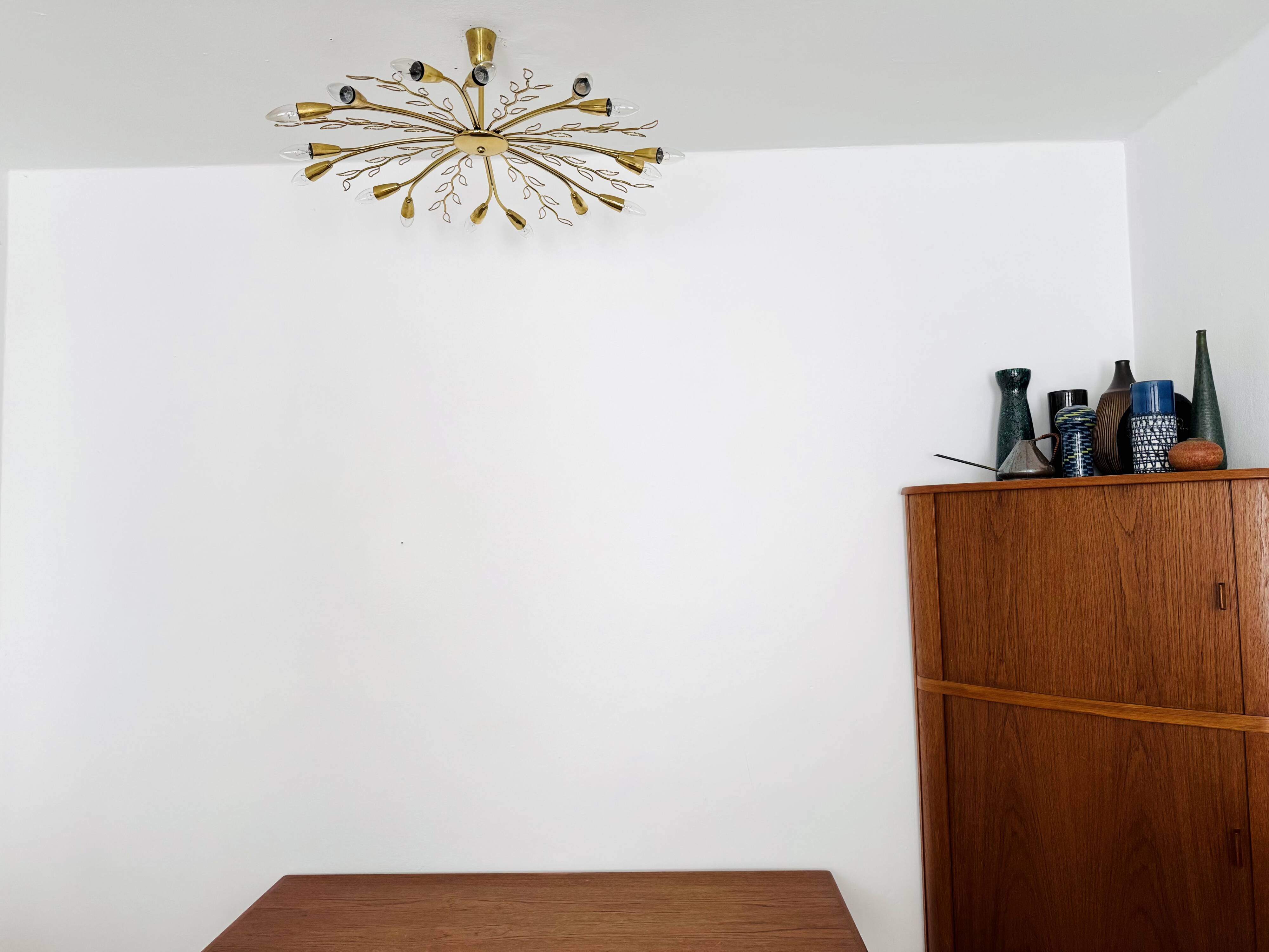 Large Austrian Brass Chandelier by Rupert Nikoll