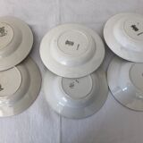 6 vintage faience plates mismatched