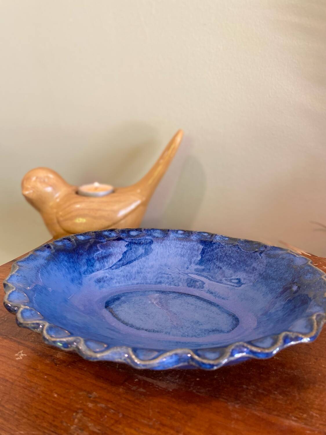 Blue stoneware dish