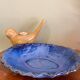 Blue stoneware dish