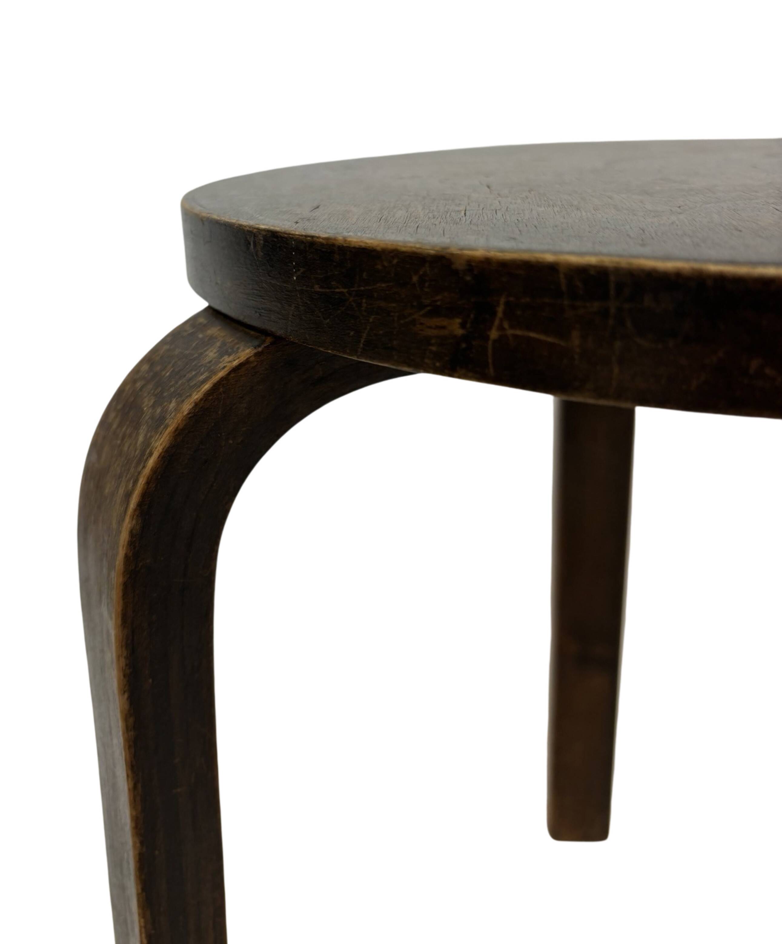 Vintage Alvar Aalto model 60 stool attributed to