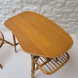 Rattan desk and chair