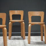 A set of four original model 65 chairs by Alvar Aalto for Artek