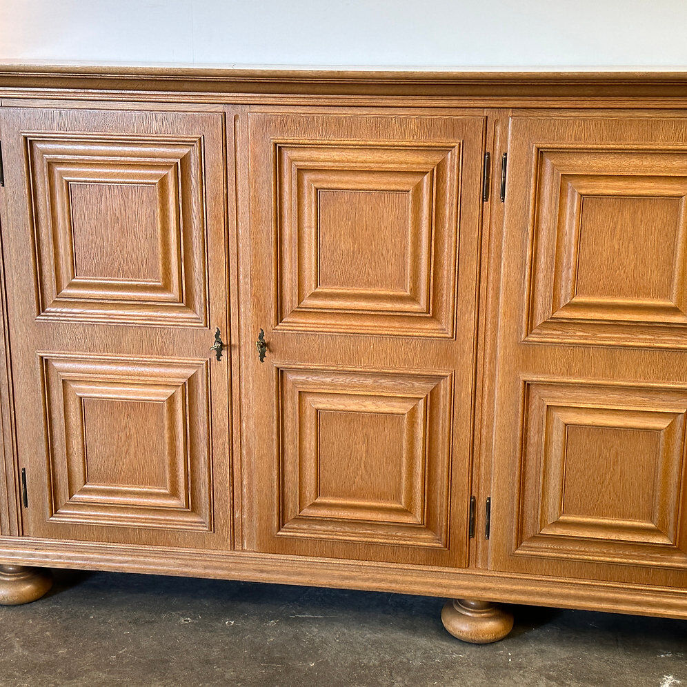 Mid 20th century solid oak brutalist sideboard