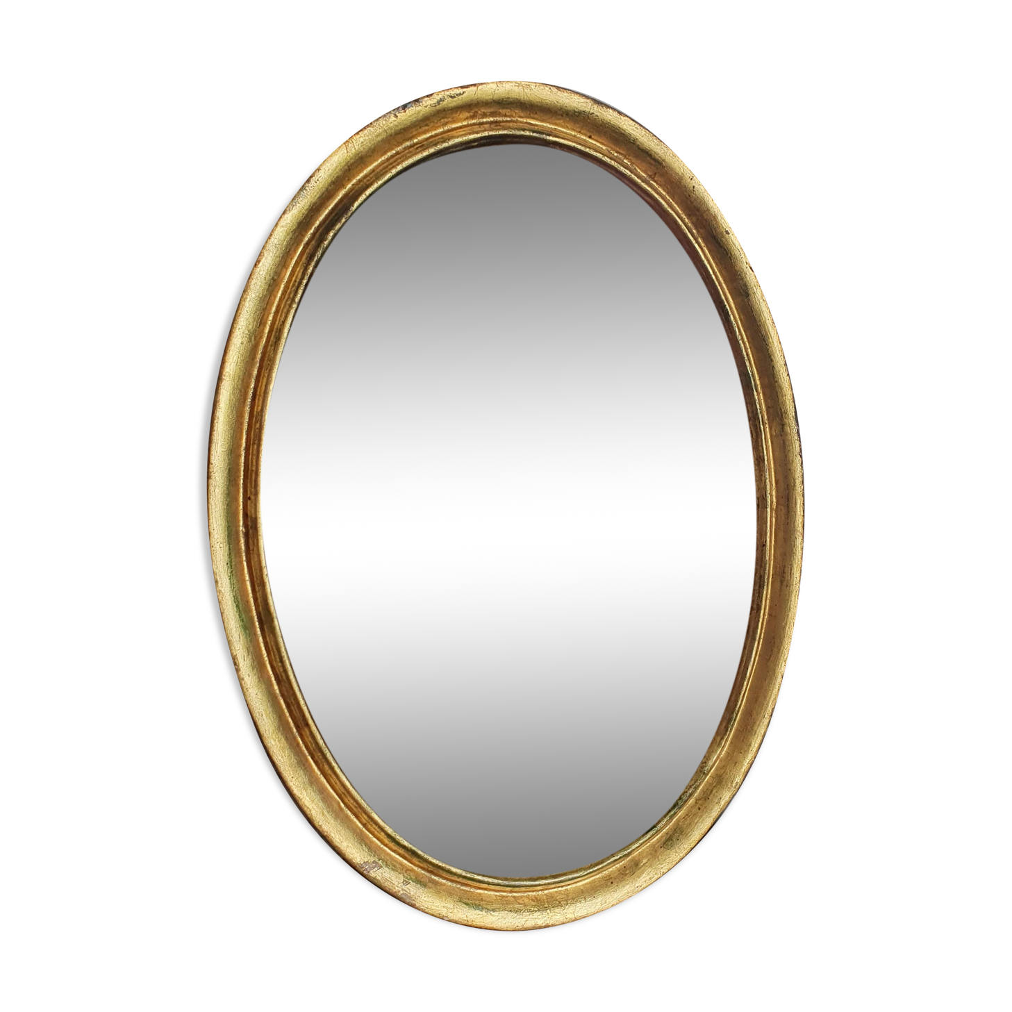 Oval mirror in gilded wood 67X52