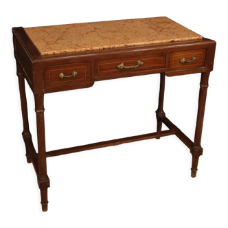 Italian inlaid table with marble top from 20th century