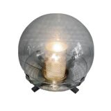 Vintage Lamp • Chrome Steel • Perforated Metal • Glass • 1970