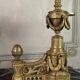 Pair of Louis XVI Style Gilt Bronze Andirons, 19th Century