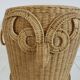 Corbeille de rangement en rotin tressé "hibou, chouette" 1970