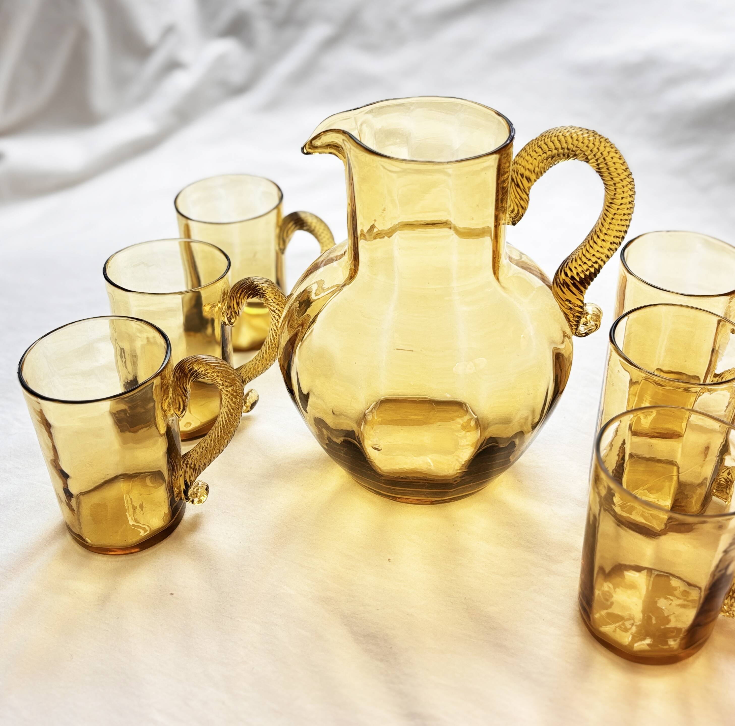 Service à orangeade, 1 cruche et 5 verres