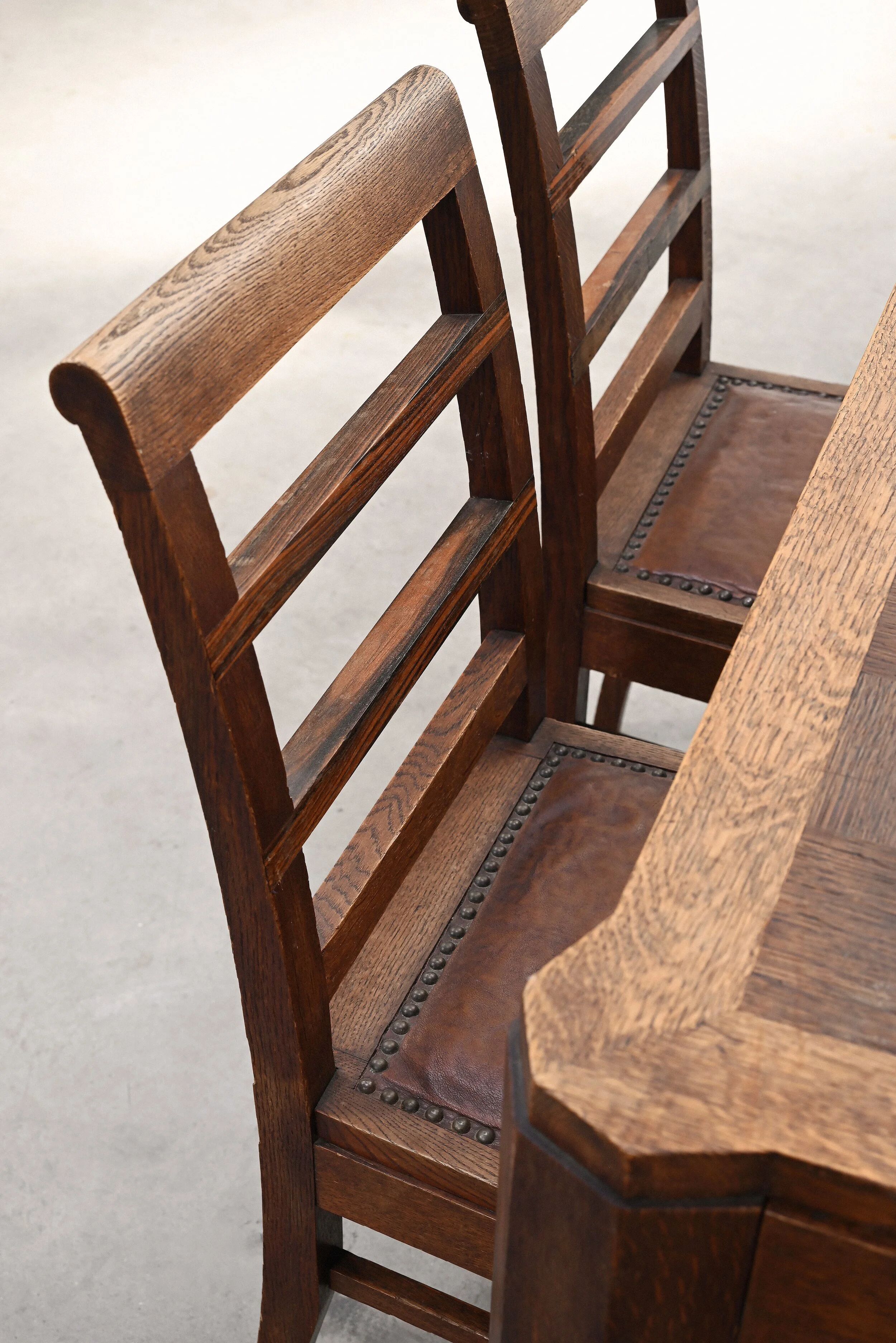 Dutch modernist Art Deco dining suite in oak, Netherlands, c. 1930