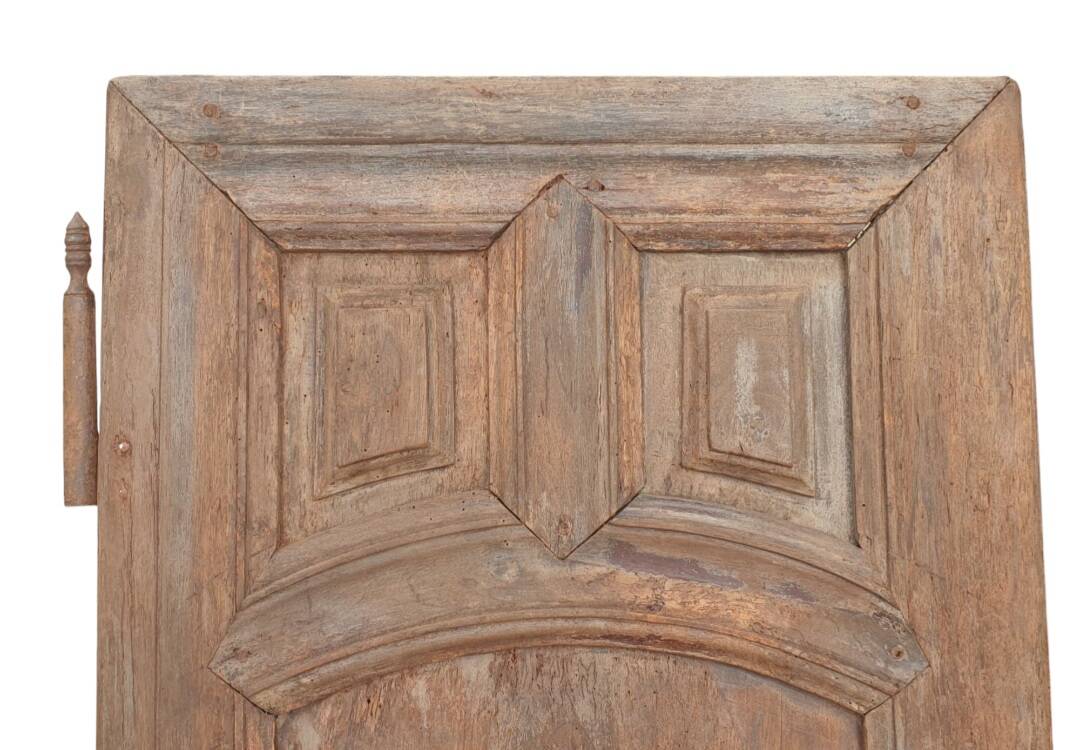 Paneled and carved wooden cupboard door