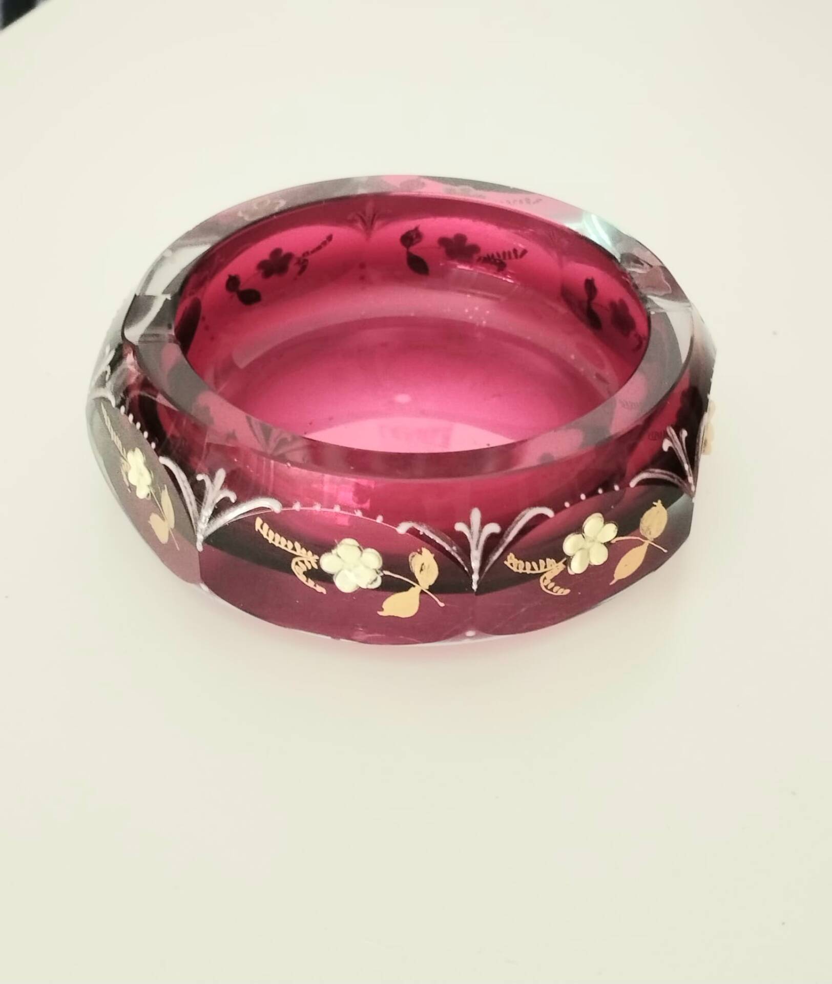 Bohemian crystal ashtray