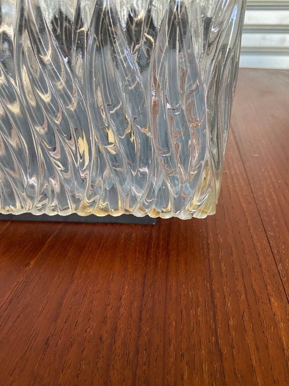 3 molded glass sconces 1950