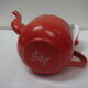 Individual teapot red enamelled steel of 1960