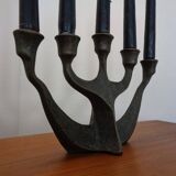 Brutalist Bronze Candleholder by Michael Harjes, 1960s