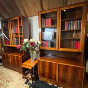 Mid century retro vintage wall unit bookcase danish design by poul hundevad rosewood 1950-1960