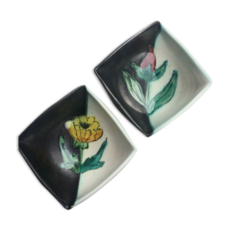 Cups in enamelled earthenware of Vallauris signed Blaise Rubino