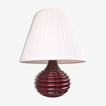 Pied lampe rouge bordeaux céramique