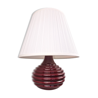 Pied lampe rouge bordeaux céramique