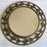 Golden bronze round mirror 37cm