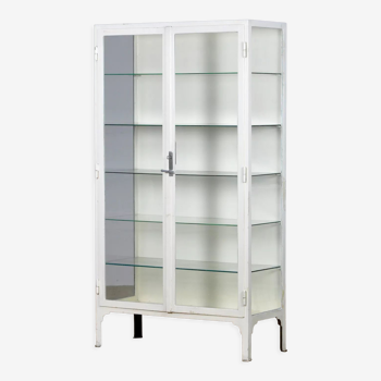 Vitrine médicale en fer et verre années 1930