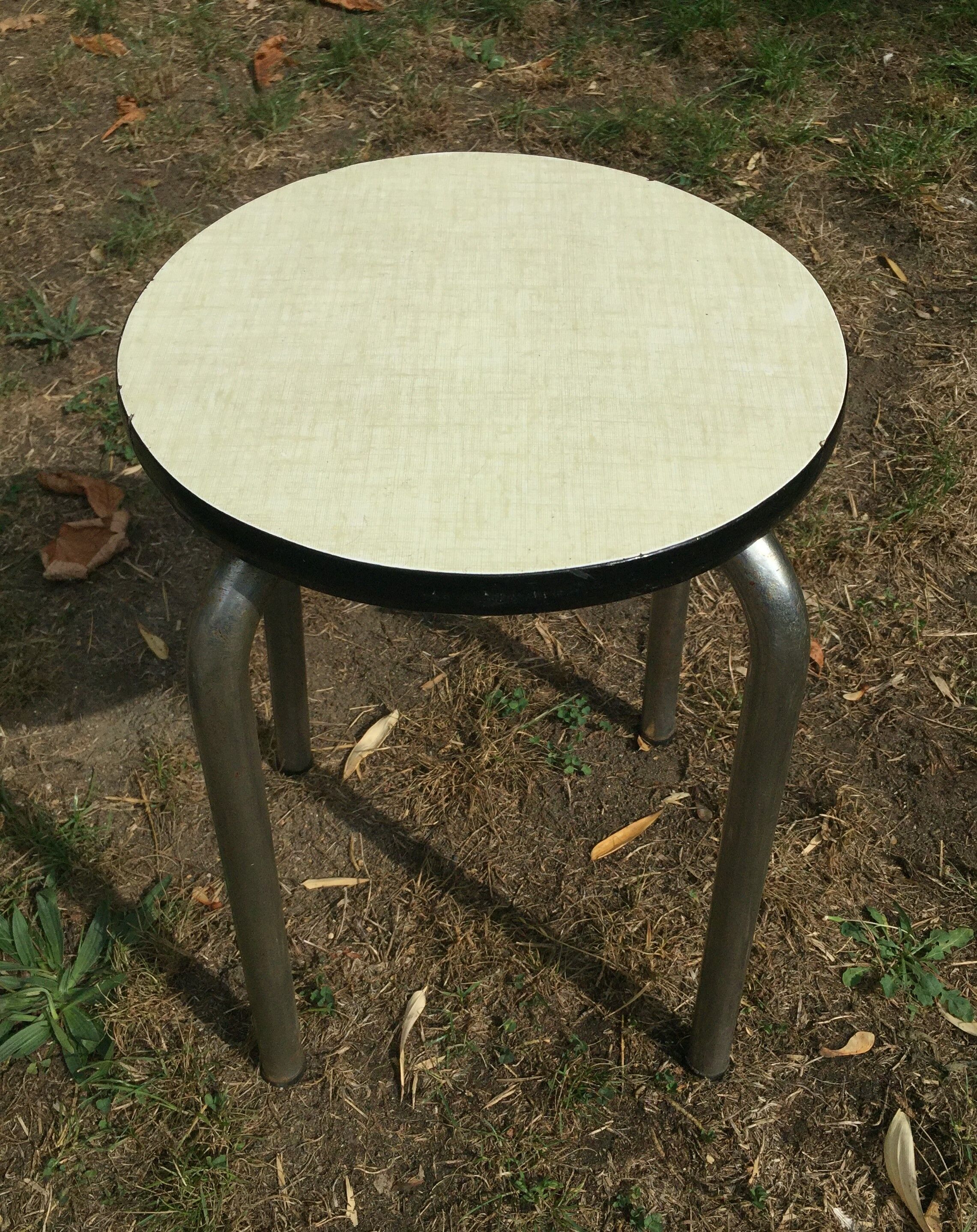 Yellow flave vintage formica stool