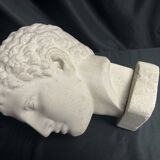Antique Hermes head sculpture, patinated plaster, mid-20th century