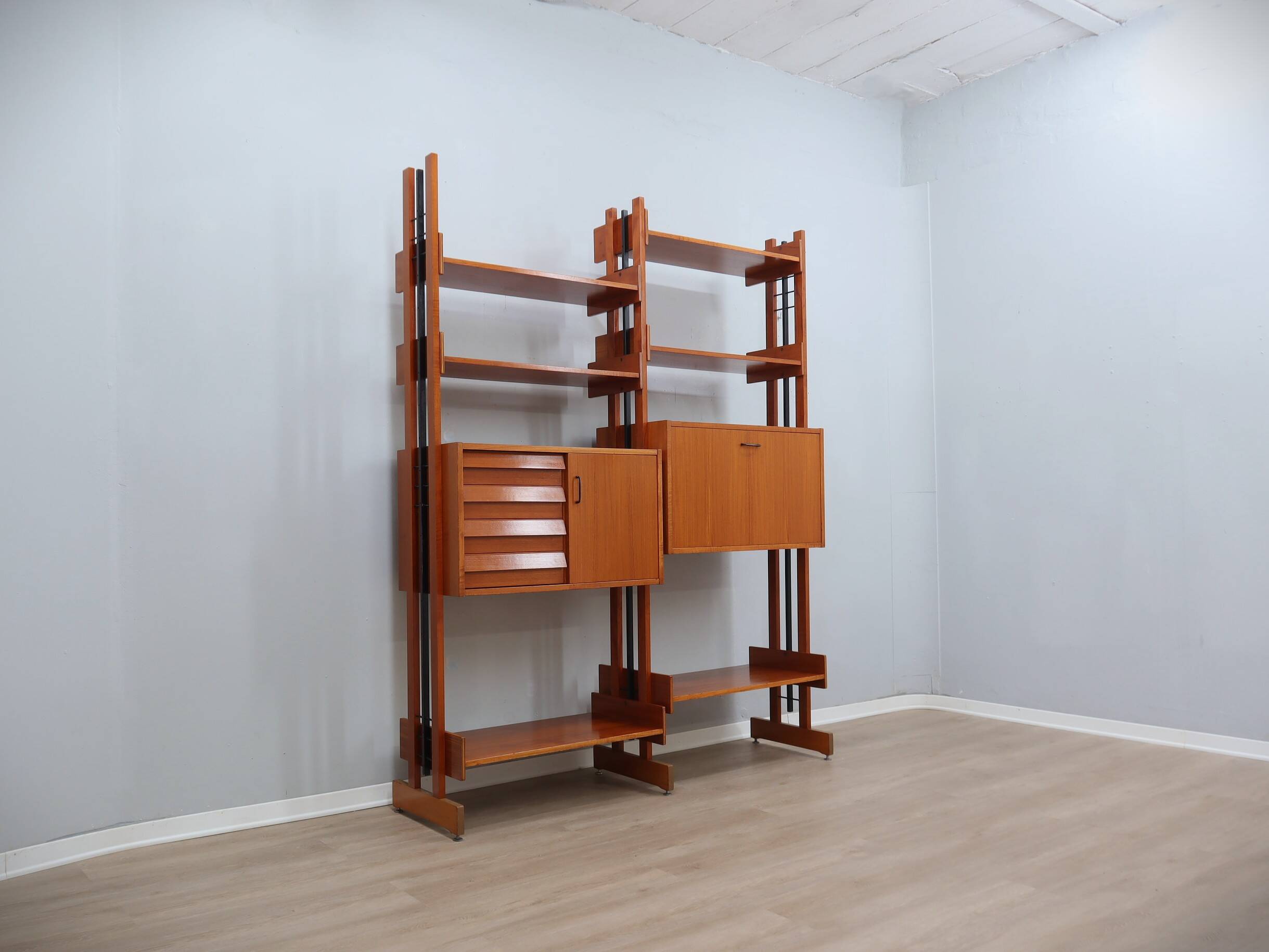 Mid-Century Italian teak bookcase / room divider AV Arredamenti 1960s
