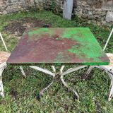 Vintage French Garden Set - Iron Table and 2 Chairs, 1950s