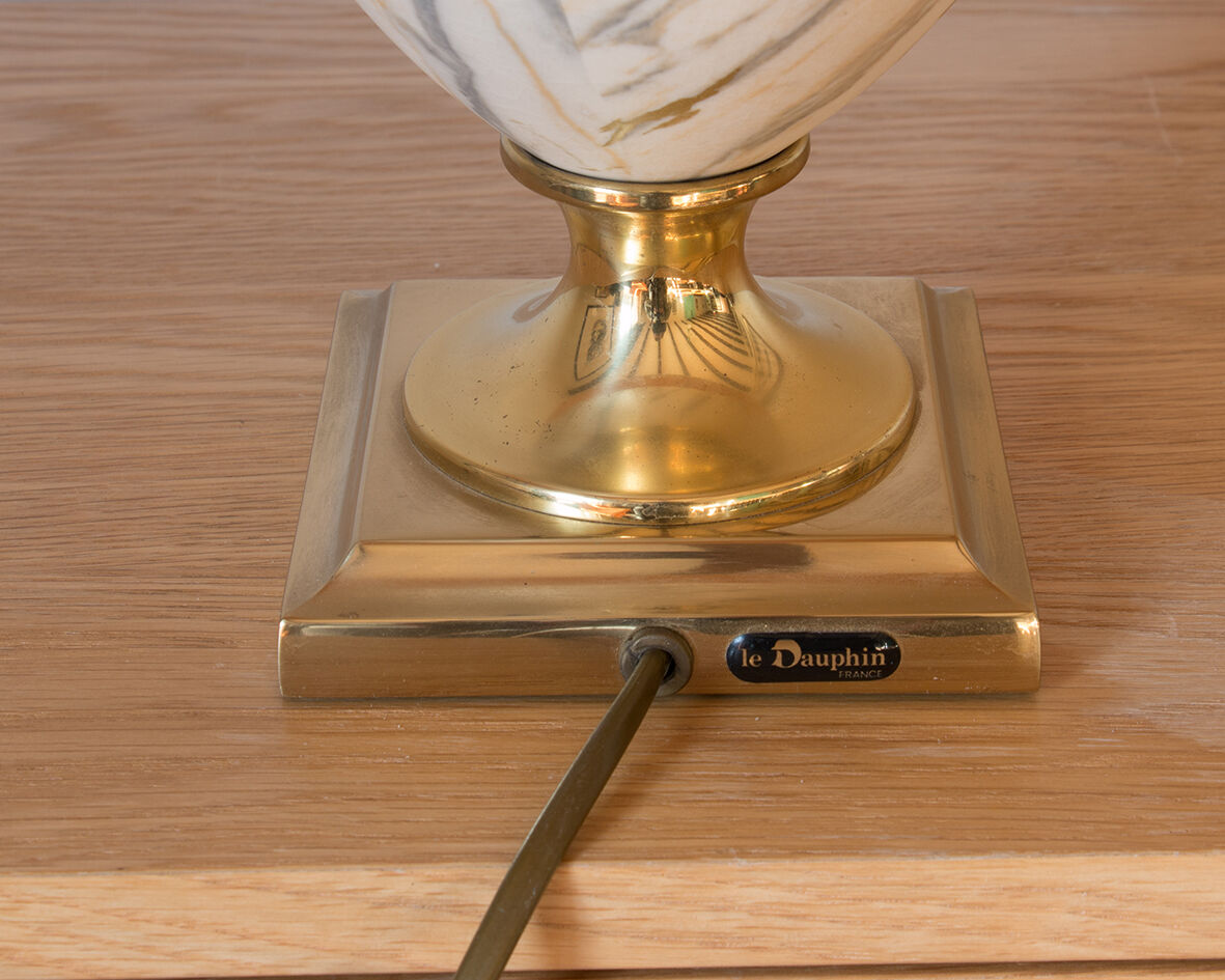 Marble and gold lamp