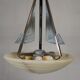 Art Deco style pendant light with alabaster shade, 1980s