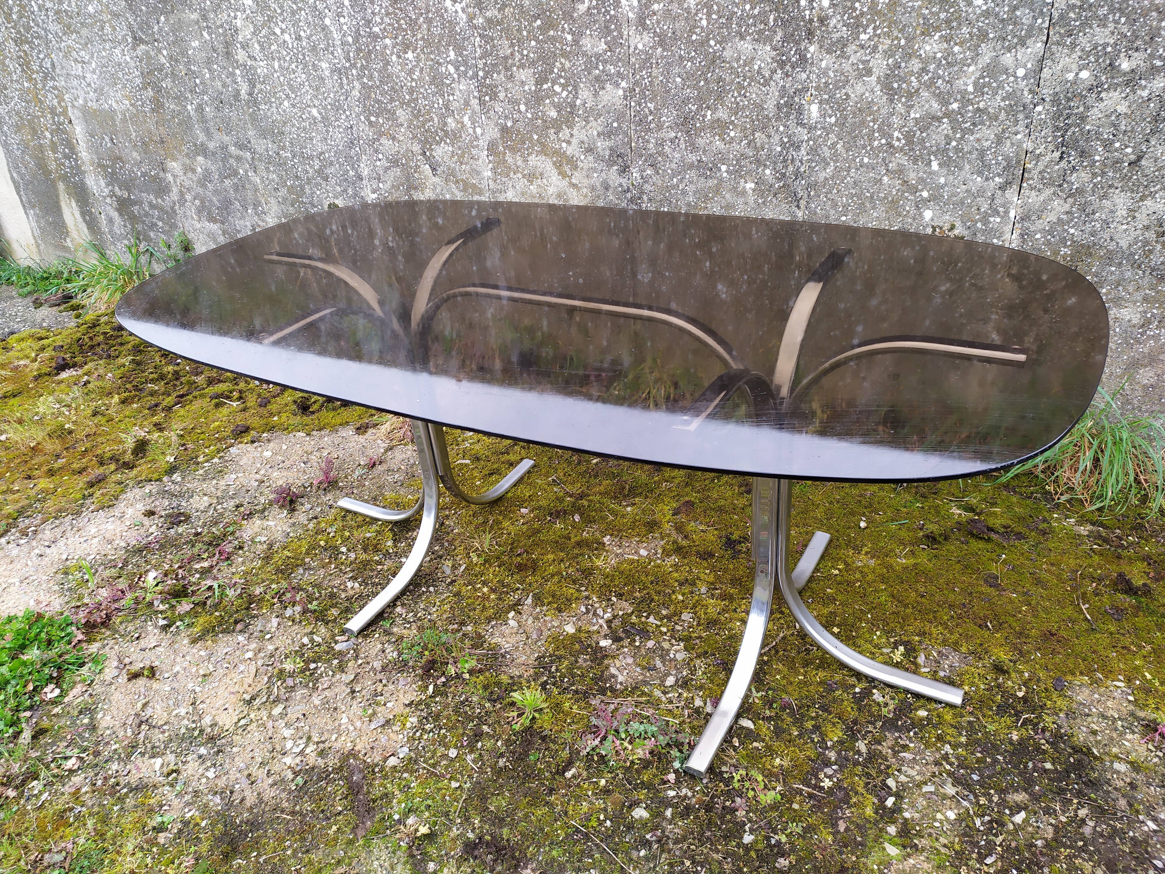 Table en verre années 70