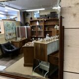 Art Deco mirror in teak from the 1930s