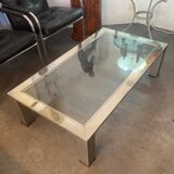 Coffee table - steel and glass - france - 1970 - 20th century