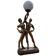 Art Deco desk lamp in gilded bronze with a white glass globe, featuring dancer figurines.