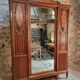 Antique Art Nouveau wardrobe with mirror – Early 20th century