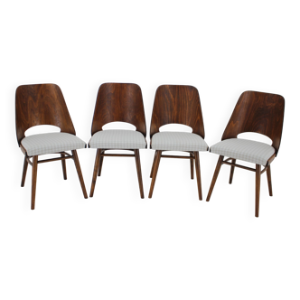 1960s Set of 4 Dining Chairs by TON, Czechoslovakia