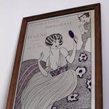Coiffure screen-printed mirror 88.5cm x 63.5cm