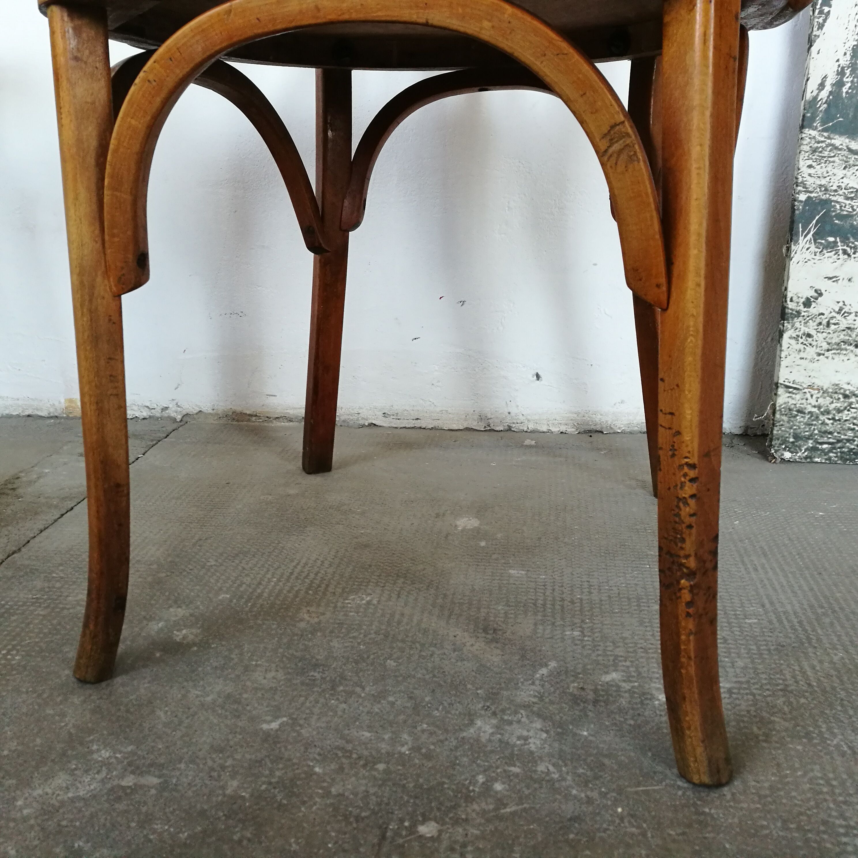Curved wooden desk