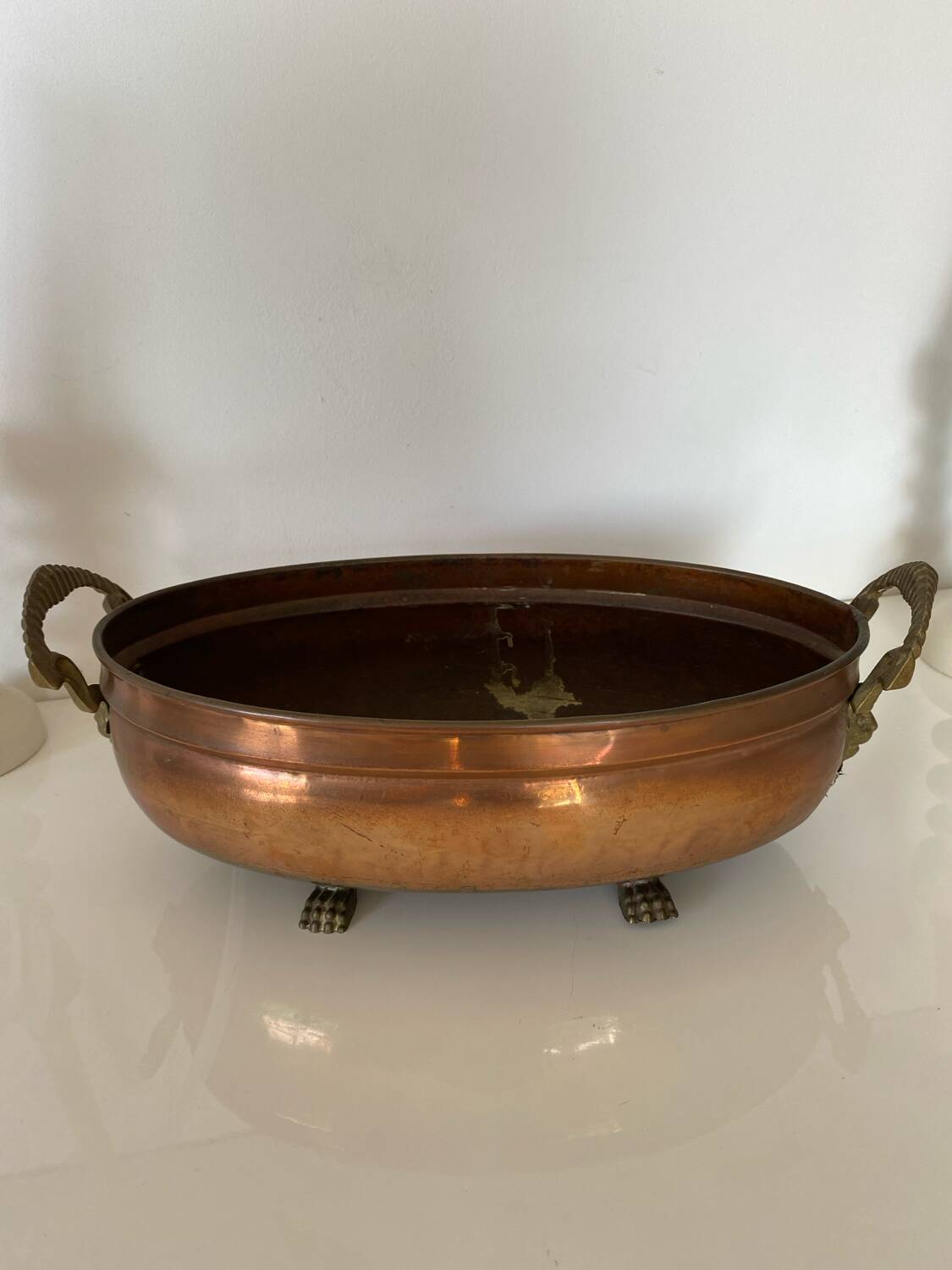 Antique copper planter