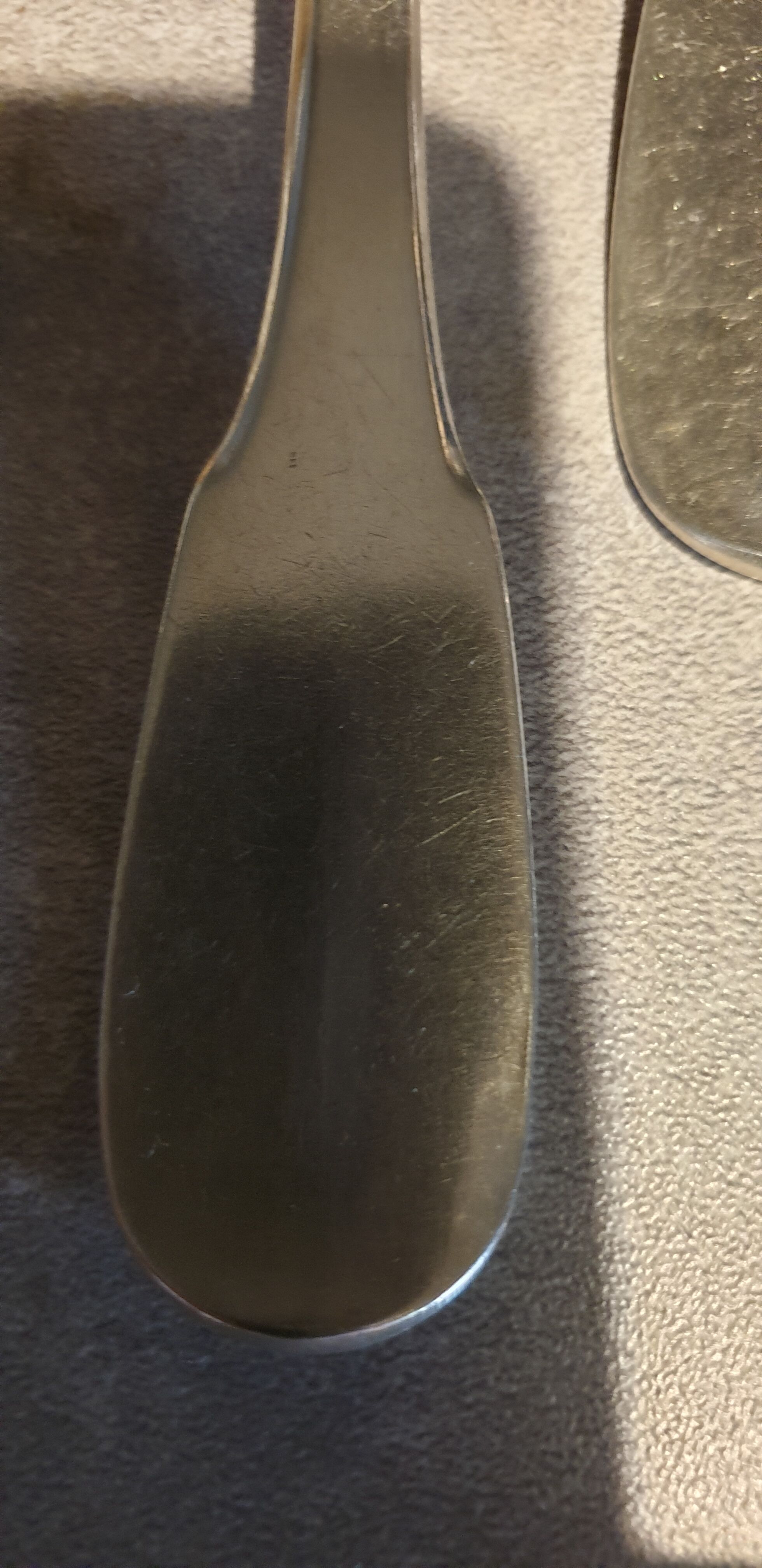 grâgout spoons, plain, monogrammed, solid silver