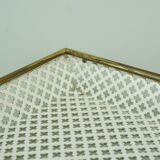 Vintage tray, perforated metal and brass, attr. to mathieu matégot 50s