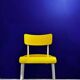Chaise de bar design annee 50 jaune citron/blanc