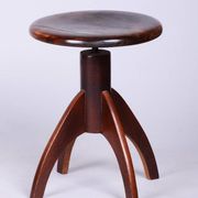 Mid-Century Czech Beech Piano Stool, 1940s