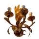 Vintage Italian Florentine wall light in gilded bronze from the 1970s.