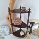 1970s wooden corner shelf
